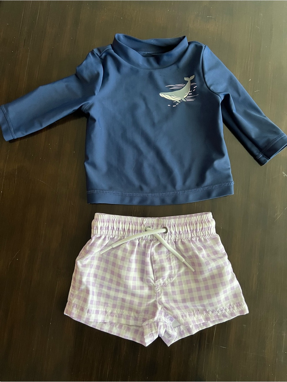Carters boys swim trunks and rash guard